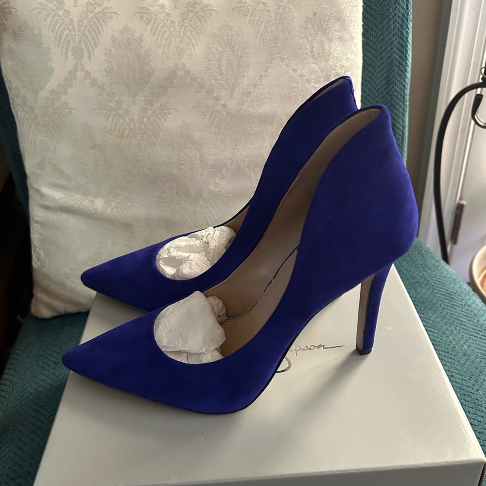 Jessica Simpson Blue Pointed-Toe Heels